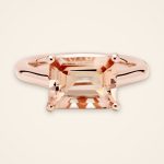 Contemporary East-West Baguette Morganite Ring - Traditions