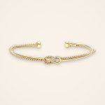 Contemporary Knotted Rope and Polished Wire Diamond Cuff - Traditions