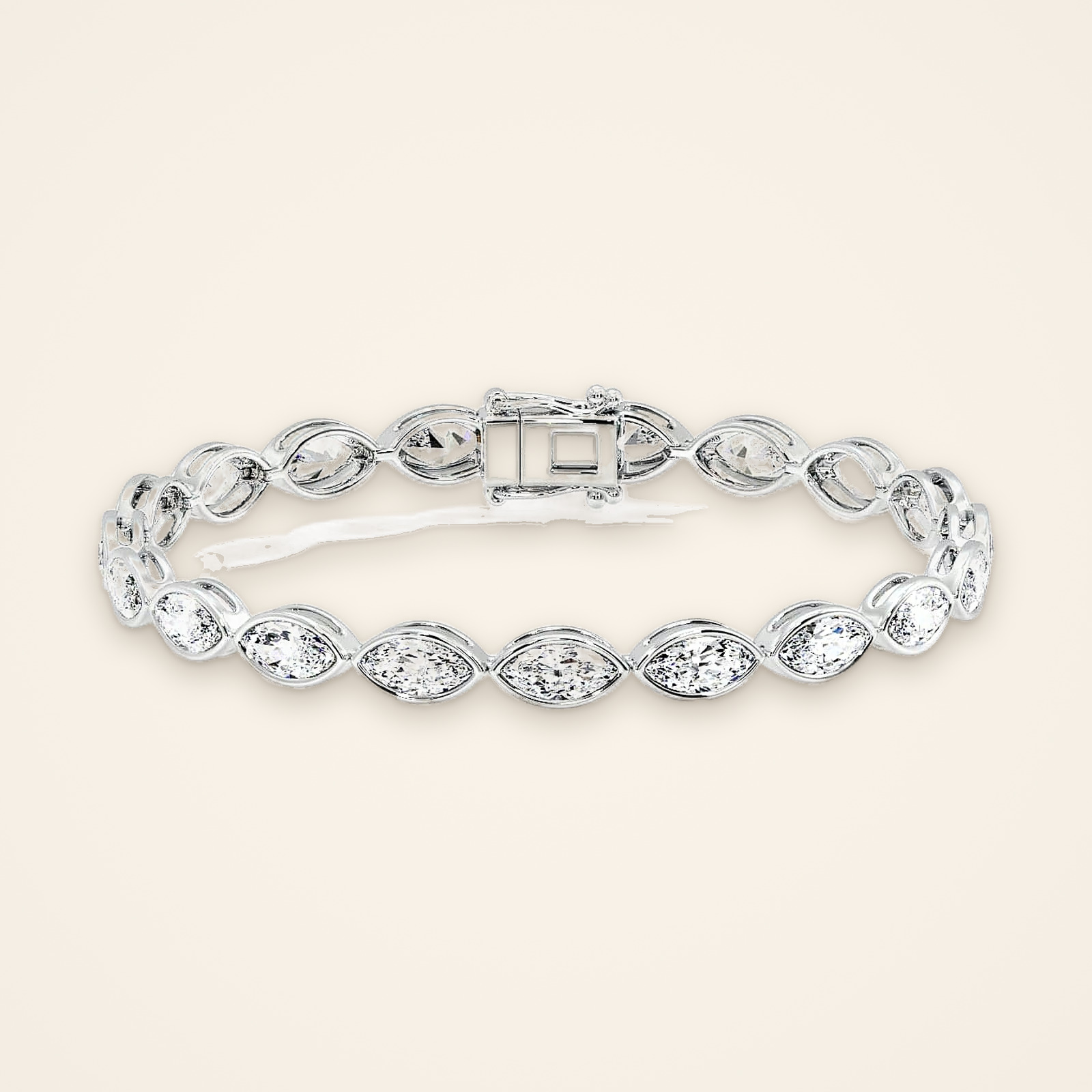contemporary-marquise-laboratory-grown-diamond-bezel-link-bracelet-1 Contemporary Marquise Laboratory-Grown Diamond Bezel Link Bracelet - Traditions