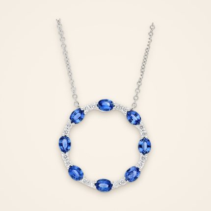 Contemporary Open-Circle Blue Sapphire Pendant - Traditions