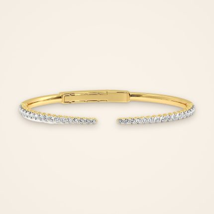 Contemporary Open-Front Laboratory-Grown Diamond Cuff Bangle - Traditions