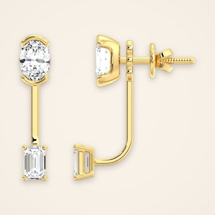 Contemporary Oval Laboratory-Grown Diamond Stud and Jacket Earrings - Traditions