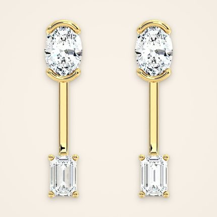 Contemporary Oval Laboratory-Grown Diamond Stud and Jacket Earrings - Traditions