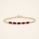 Contemporary Ruby and Diamond Paperclip Link Bracelet - Traditions