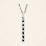Contemporary Sapphire and Diamond Drop-Bar Pendant - Traditions