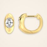 Contemporary Vertical Oval Laboratory-Grown Diamond Hoop Earrings - Traditions