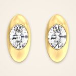 Contemporary Vertical Oval Laboratory-Grown Diamond Hoop Earrings - Traditions