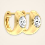 Contemporary Vertical Oval Laboratory-Grown Diamond Hoop Earrings - Traditions