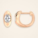 Contemporary Vertical Oval Laboratory-Grown Diamond Hoop Earrings - Traditions