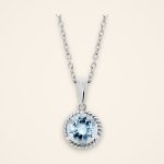 Everyday Aquamarine Rope-Edge Silver Pendant - Traditions