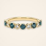 Everyday Blue-Green Sapphire and Diamond Half-Band Ring - Traditions
