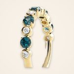 Everyday Blue-Green Sapphire and Diamond Half-Band Ring - Traditions