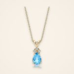 Everyday Blue Topaz Teardrop Gold Pendant - Traditions