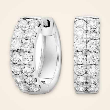 Everyday Double-Line Diamond Huggie Earrings - Traditions