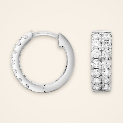Everyday Double-Line Diamond Huggie Earrings - Traditions