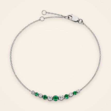 Everyday Emerald and Diamond Arc Bracelet - Traditions
