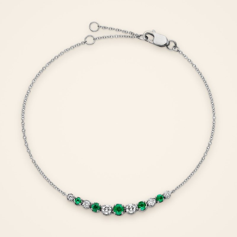 Everyday Emerald and Diamond Arc Bracelet - Traditions
