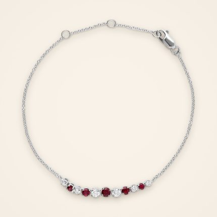Everyday Graduated Ruby and Diamond Curve Bracelet - Traditions