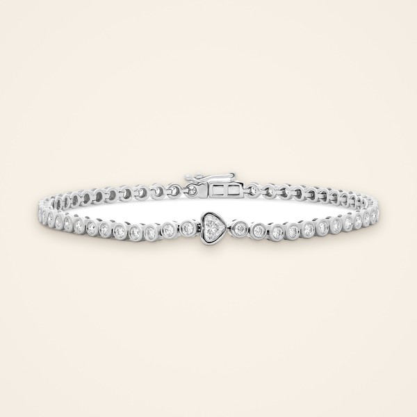 Everyday Heart-Accent Bezel Diamond Bracelet - Traditions by Pooja Backliwal