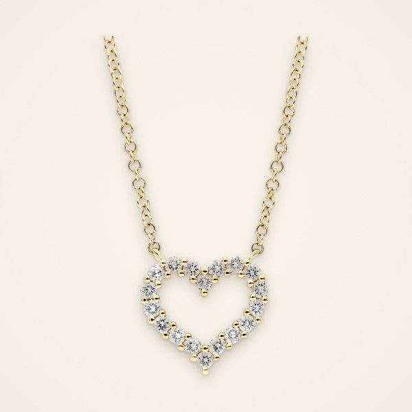 Everyday Open Heart Pavé Diamond Necklace - Traditions by Pooja Backliwal