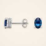 Everyday Oval Sapphire Pavé-Basket Stud Earrings - Traditions