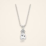 Everyday Pear White Topaz and Diamond Pendant Necklace - Traditions