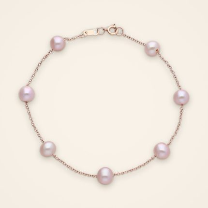 Everyday Pink Pearl Rose Gold Station Bracelet - Traditions