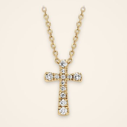 Everyday Twelve-Diamond Gold Cross Pendant - Traditions