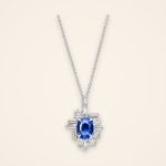 Statement Blue Sapphire Diamond-Cluster Necklace - Traditions