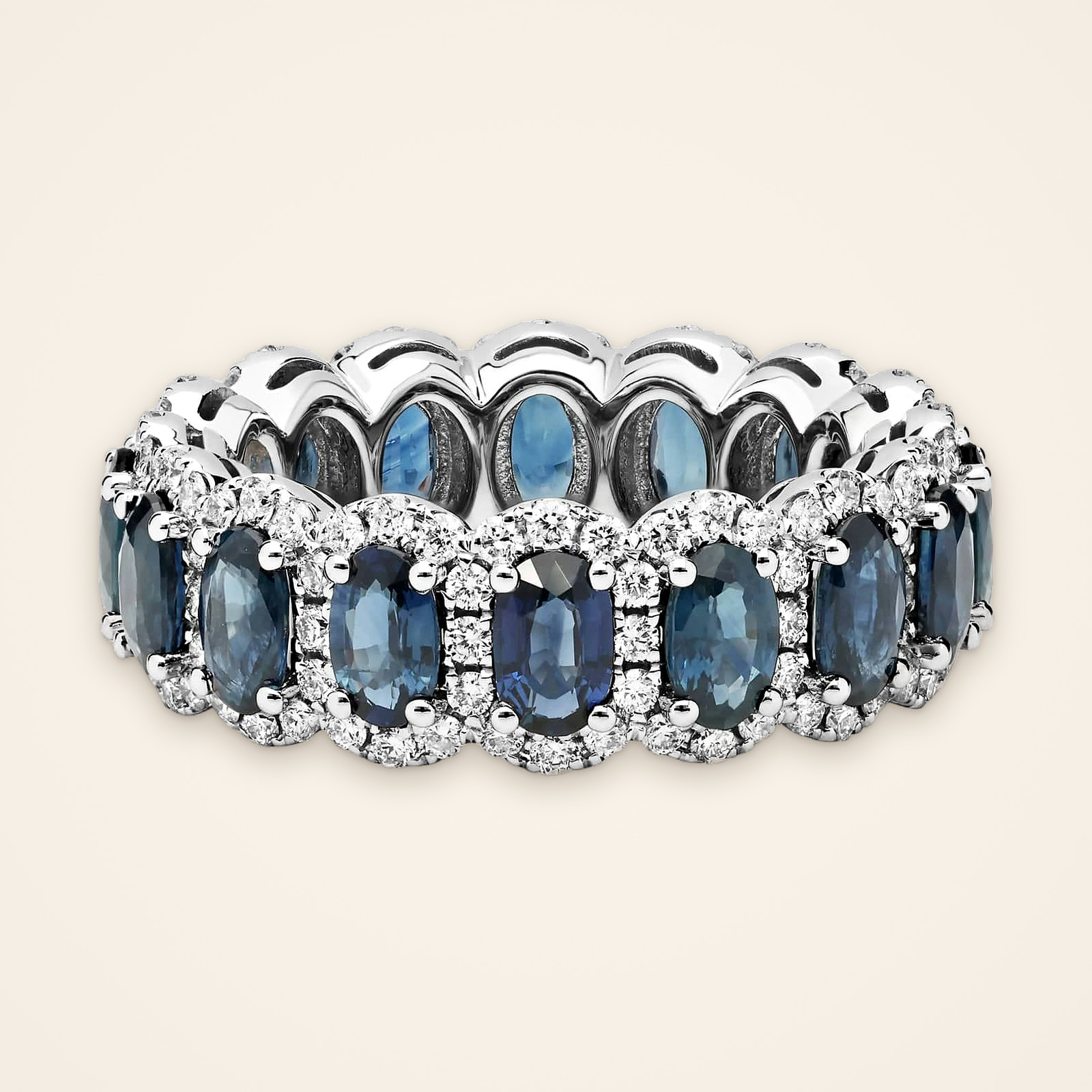 statement-blue-sapphire-halo-eternity-ring-1 Statement Blue Sapphire Halo Eternity Ring - Traditions