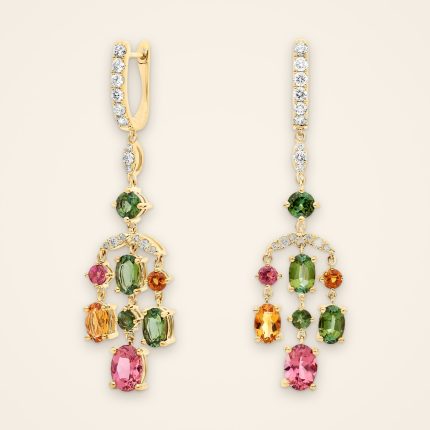Statement Citrine and Tourmaline Gold Chandelier Earrings - Traditions