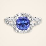 Statement Cushion-Cut Tanzanite Split-Band Halo Ring - Traditions