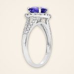 Statement Cushion-Cut Tanzanite Split-Band Halo Ring - Traditions