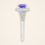 Statement Cushion-Cut Tanzanite Split-Band Halo Ring - Traditions