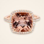 Statement Cushion Morganite Rose Gold Halo Ring - Traditions