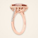 Statement Cushion Morganite Rose Gold Halo Ring - Traditions