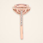 Statement Cushion Morganite Rose Gold Halo Ring - Traditions