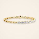 Statement East-West Oval Laboratory-Grown Diamond and Link Bracelet - Traditions