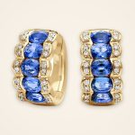 Statement East-West Sapphire Pavé Hoop Earrings - Traditions