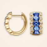Statement East-West Sapphire Pavé Hoop Earrings - Traditions