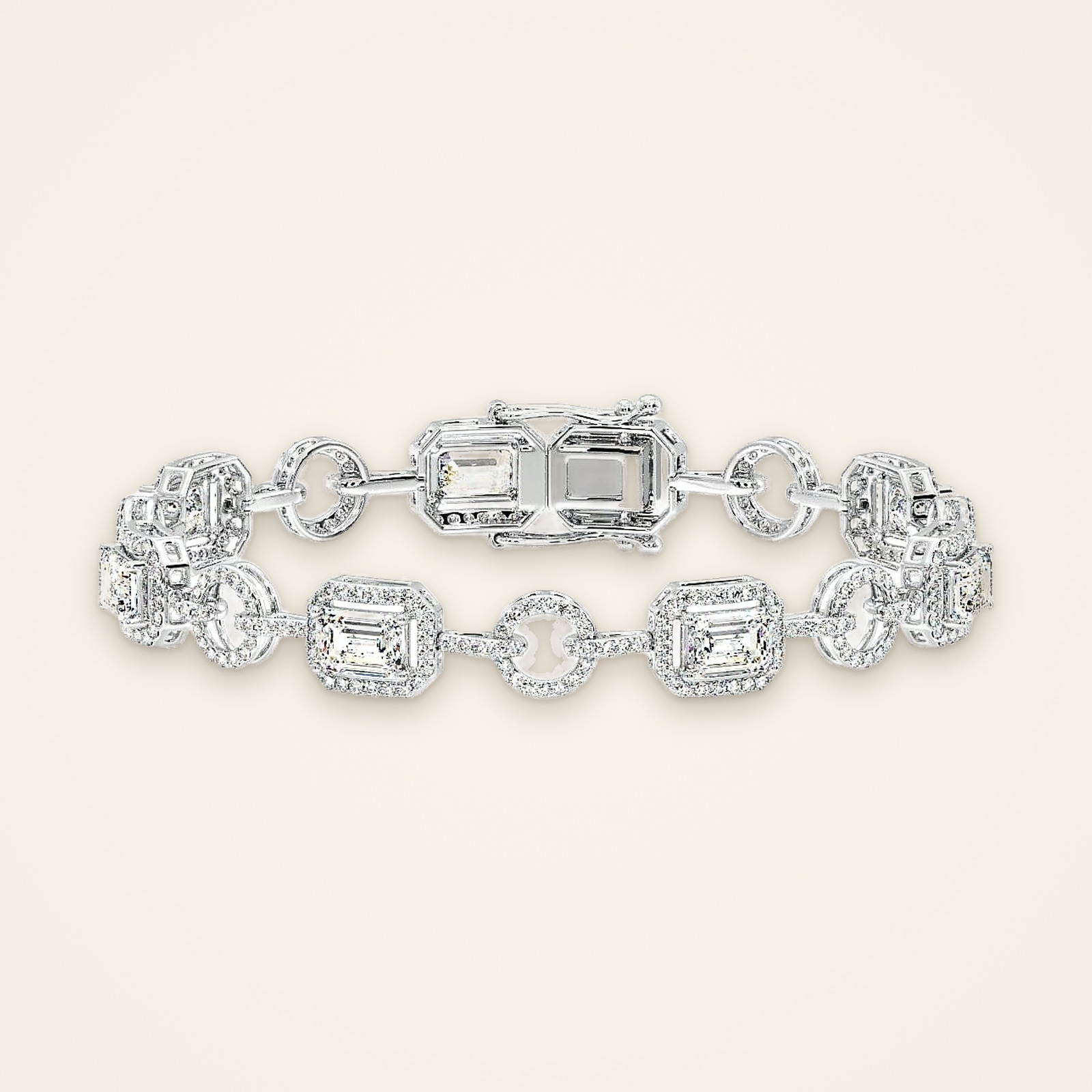 statement-emerald-cut-laboratory-grown-diamond-halo-and-circle-bracelet-1 Statement Emerald-Cut Laboratory-Grown Diamond Halo and Circle Bracelet - Traditions