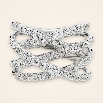 Statement Multi-Band Crossover Diamond Ring - Traditions