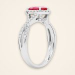 Statement Oval Ruby Twisted Pavé Halo Ring - Traditions