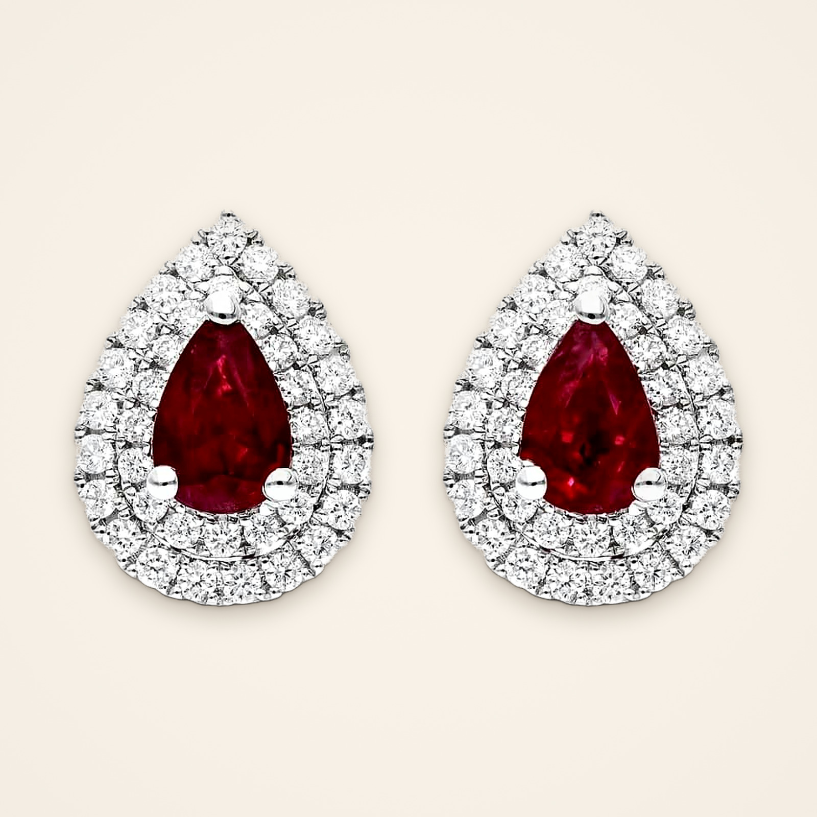 statement-pear-ruby-double-halo-stud-earrings-1 Statement Pear Ruby Double-Halo Stud Earrings - Traditions