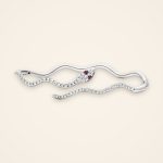 Statement Snake Diamond and Ruby Open Bangle - Traditions